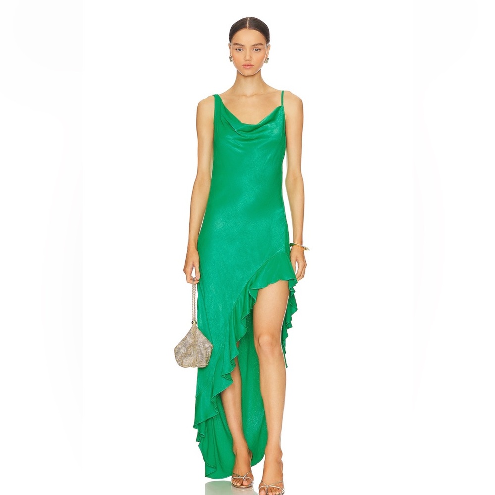 Karina Grimaldi x Revolve Azalea Maxi Dress Kelly Green NWT Wedding Guest
